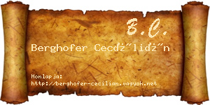 Berghofer Cecílián névjegykártya